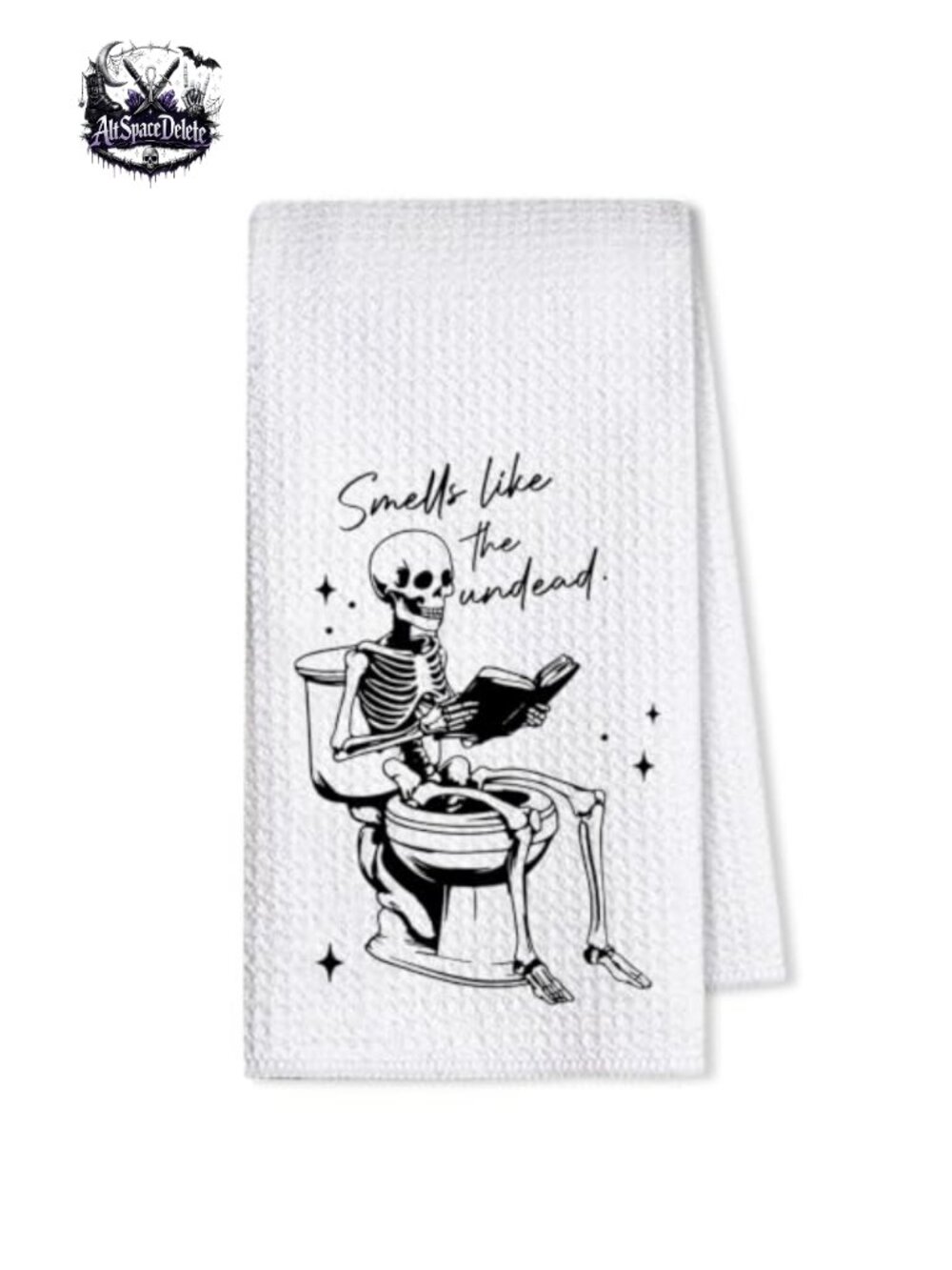 Waffle Weave Cotton Hand Towel Funny Gothic Skull Halloween Bathroom Kitchen